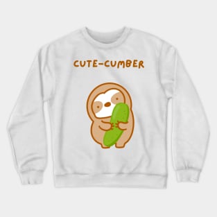 Cute-cumber Cucumber Sloth Crewneck Sweatshirt